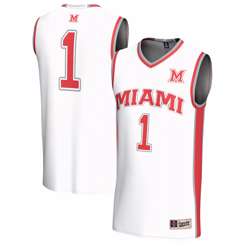 Unisex GameDay Greats White #1 Miami University RedHawks Lightweight Collegiate Basketball Fashion Jersey - Ujersey Shop