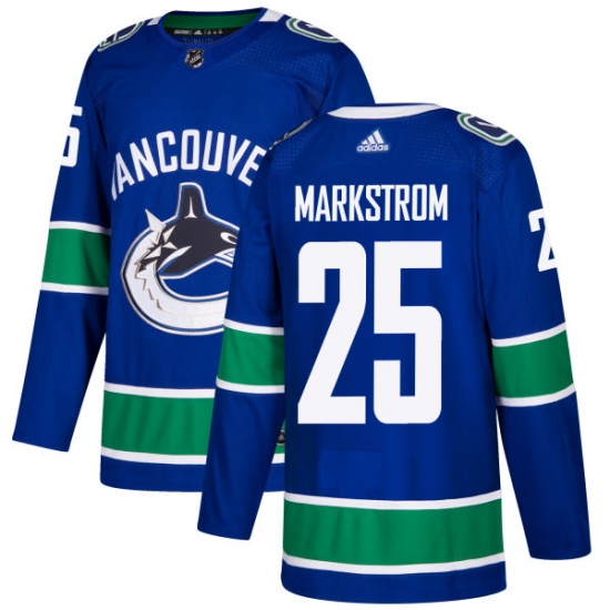 Youth Adidas Vancouver Canucks #25 Jacob Markstrom Authentic Blue Home NHL Jersey - Ujersey