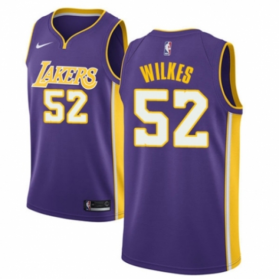 Men's Nike Los Angeles Lakers #52 Jamaal Wilkes Authentic Purple NBA Jersey - Icon Edition - Ujersey