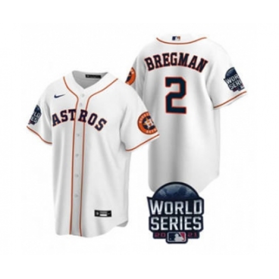 Men's Houston Astros #2 Alex Bregman 2021 White World Series Cool Base Stitched Baseball Jersey - Ujersey