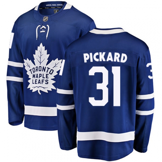 Men's Toronto Maple Leafs #31 Calvin Pickard Fanatics Branded Royal Blue Home Breakaway NHL Jersey - Ujersey