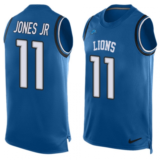 Men's Nike Detroit Lions #11 Marvin Jones Jr Limited Light Blue Player Name & Number Tank Top NFL Jersey - Ujersey