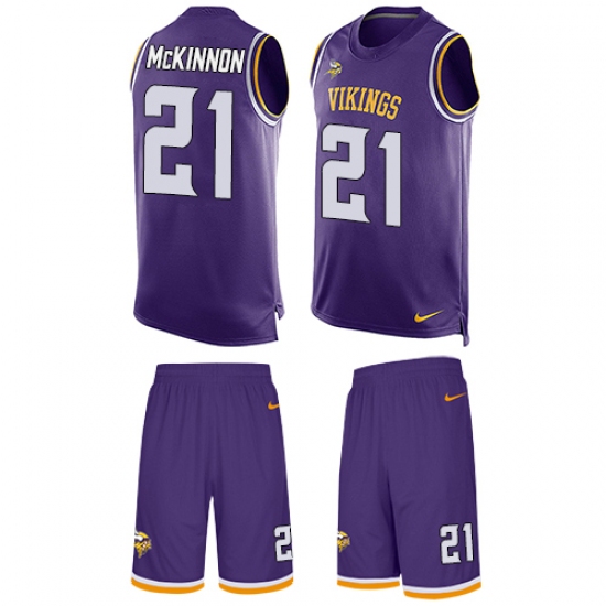 Men's Nike Minnesota Vikings #21 Jerick McKinnon Limited Purple Tank Top Suit NFL Jersey - Ujersey