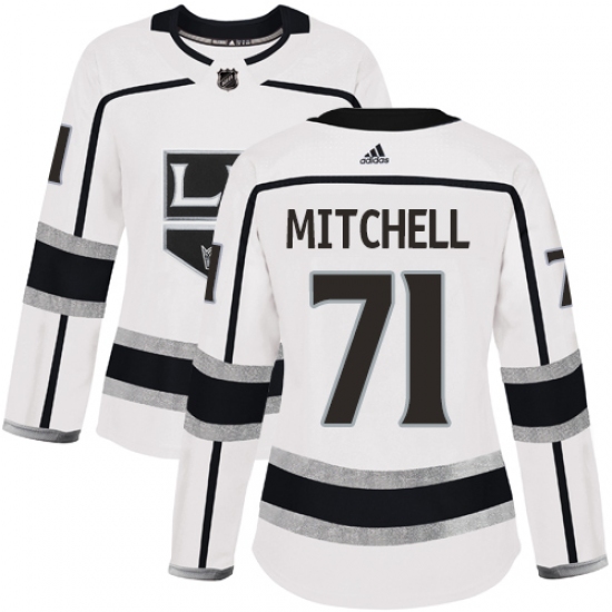 Women's Adidas Los Angeles Kings #71 Torrey Mitchell Authentic White Away NHL Jersey - Ujersey