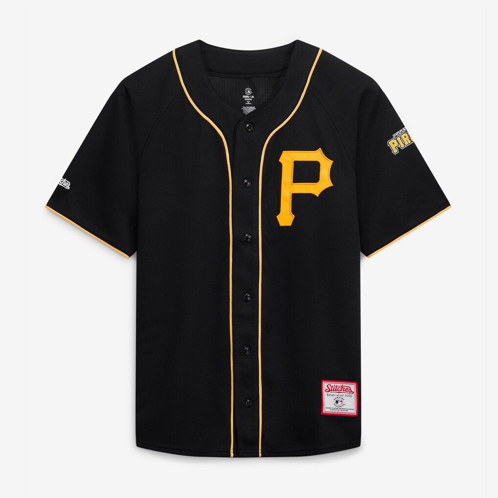 Men's Pittsburgh Pirates  Stitches Black Team Color Full-Button Fashion Jersey - Ujersey