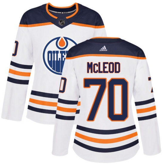 Women's Adidas Edmonton Oilers #70 Ryan McLeod Authentic White Away NHL Jersey - Ujersey