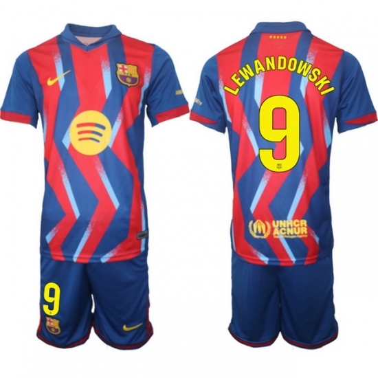 Men FC Barcelona 2026 Soccer Jerseys RedBlue #9 LEWANDOWSKI
