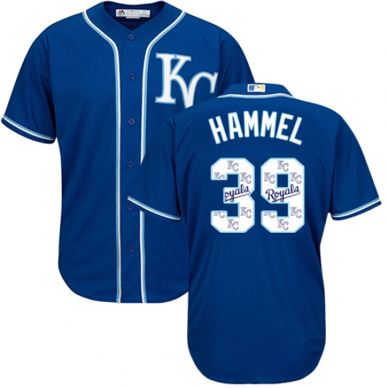 Men's Majestic Kansas City Royals #39 Jason Hammel Blue Authentic Blue Team Logo Fashion Cool Base MLB Jersey - Ujersey