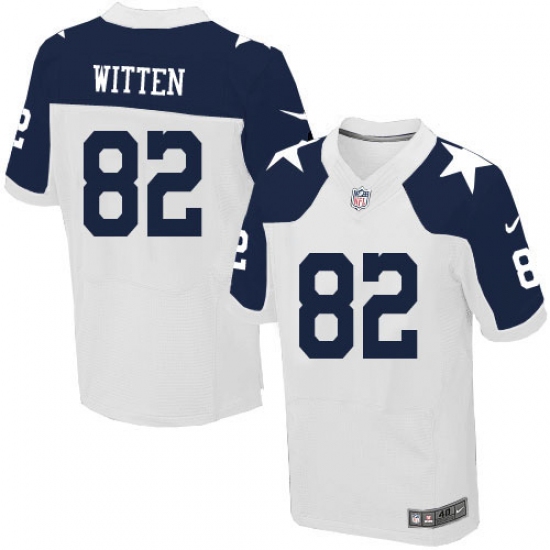 Men's Nike Dallas Cowboys #82 Jason Witten Elite White Throwback Alternate NFL Jersey - Ujersey
