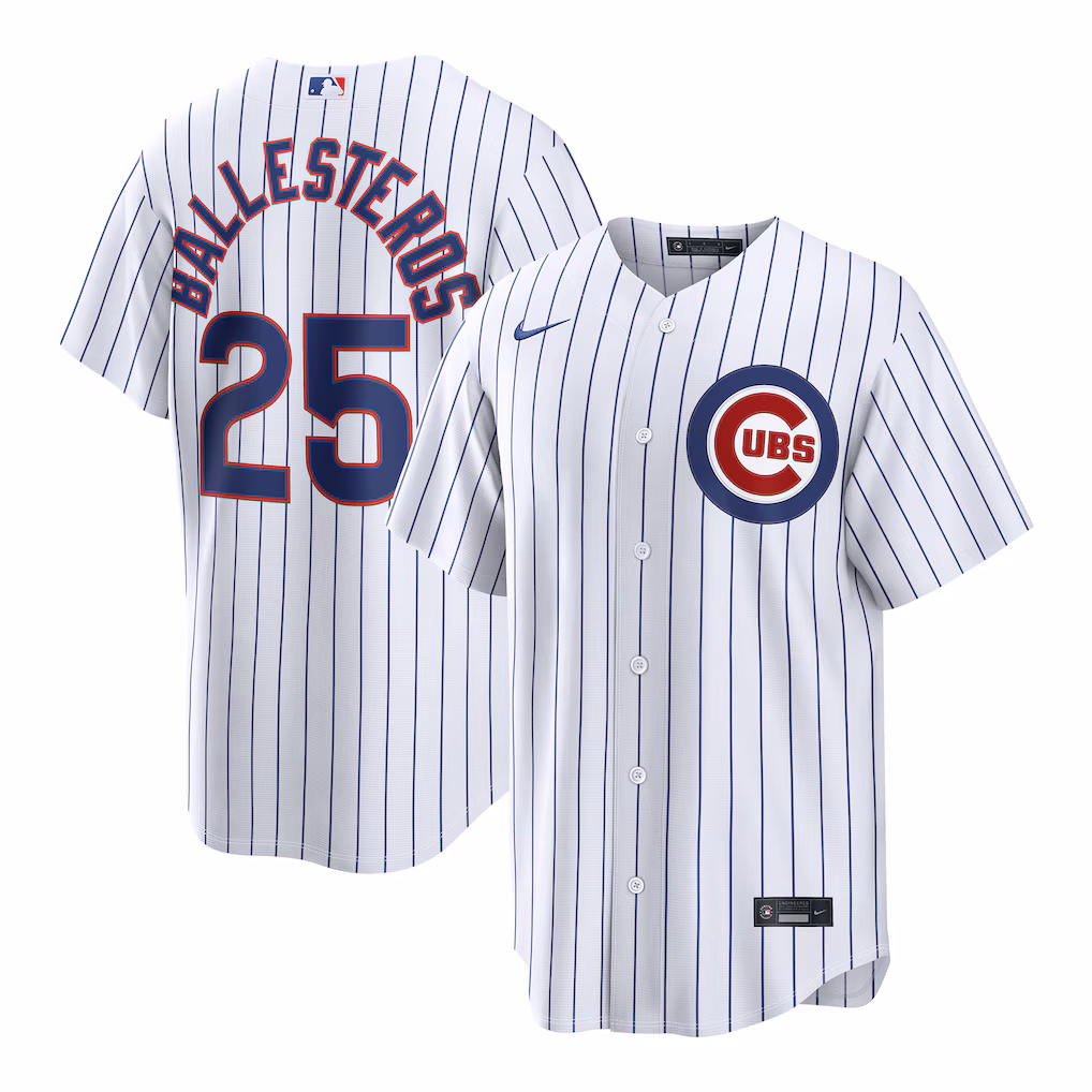 Men's Chicago Cubs Moisés Ballesteros Nike White Home Replica Jersey - Vujersey Los Angeles Rams