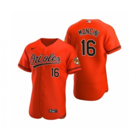 Men's Baltimore Orioles #16 Trey Mancini Nike Orange Authentic 2020 Alternate Jersey - Ujersey