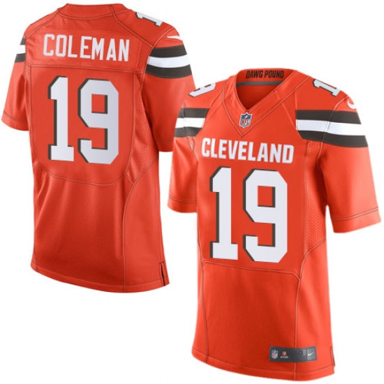 Men's Nike Cleveland Browns #19 Corey Coleman Elite Orange Alternate NFL Jersey - Ujersey