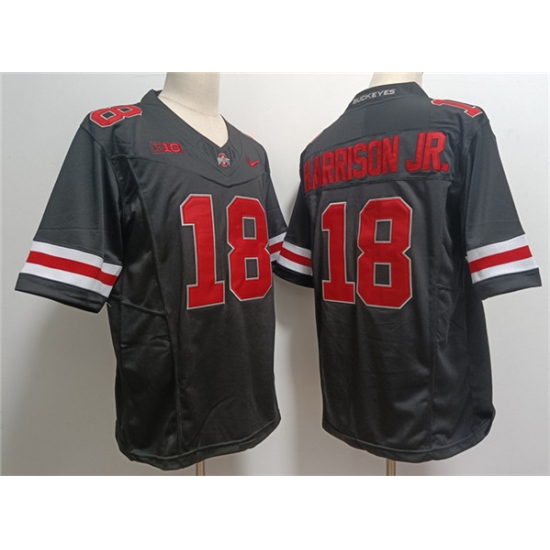 Men's Ohio State Buckeyes #18 Marvin Harrison JR. Black 2023 F.U.S.E. Limited Stitched Jersey - Ujersey