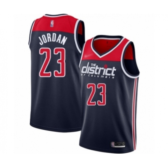Men's Washington Wizards #23 Michael Jordan Authentic Navy Blue Finished Basketball Jersey - Statement Edition - Ujersey