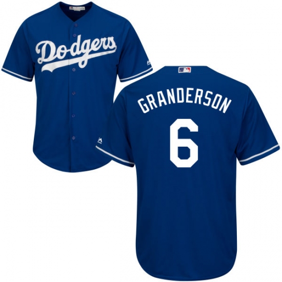 Men's Majestic Los Angeles Dodgers #6 Curtis Granderson Replica Royal Blue Alternate Cool Base MLB Jersey - Ujersey