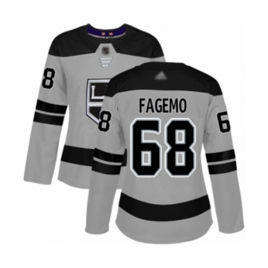 Women's Los Angeles Kings #68 Samuel Fagemo Authentic Gray Alternate Hockey Jersey - Ujersey