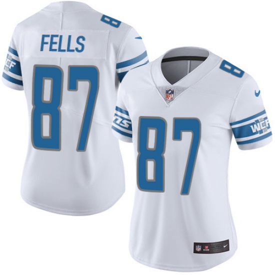 Women's Nike Detroit Lions #87 Darren Fells Elite White NFL Jersey - Ujersey