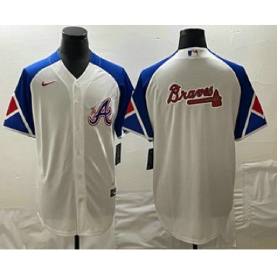 Men's Atlanta Braves Big Logo White 2023 City Connect Cool Base Stitched Jersey - Ujersey