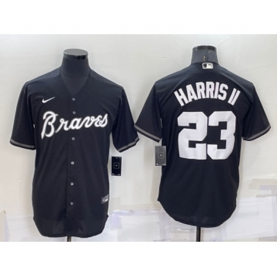 Men's Atlanta Braves #23 Michael Harris II Black Turn Back The Clock Stitched Cool Base Jersey - Ujersey