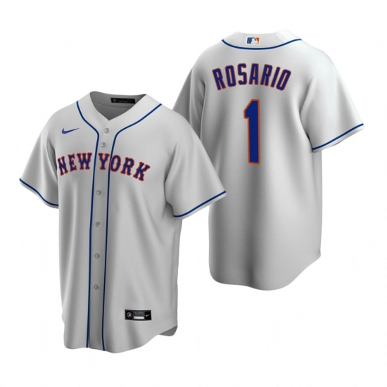Men's Nike New York Mets #1 Amed Rosario Gray Road Stitched Baseball Jersey - Ujersey