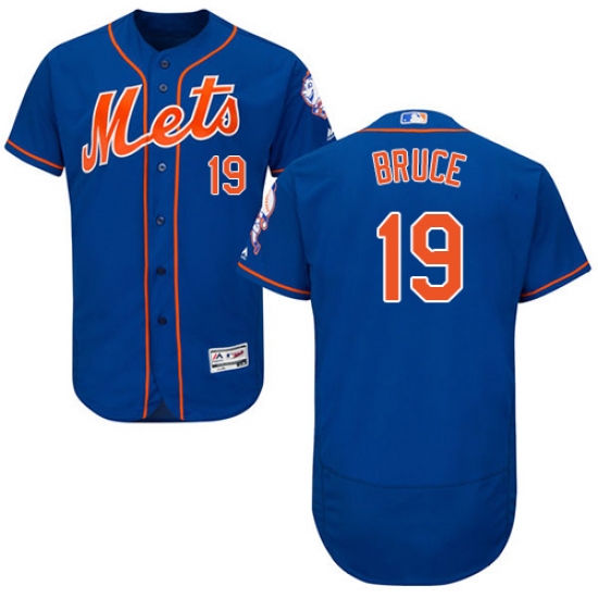 Men's Majestic New York Mets #19 Jay Bruce Royal Blue Alternate Flex Base Authentic Collection MLB Jersey - Ujersey