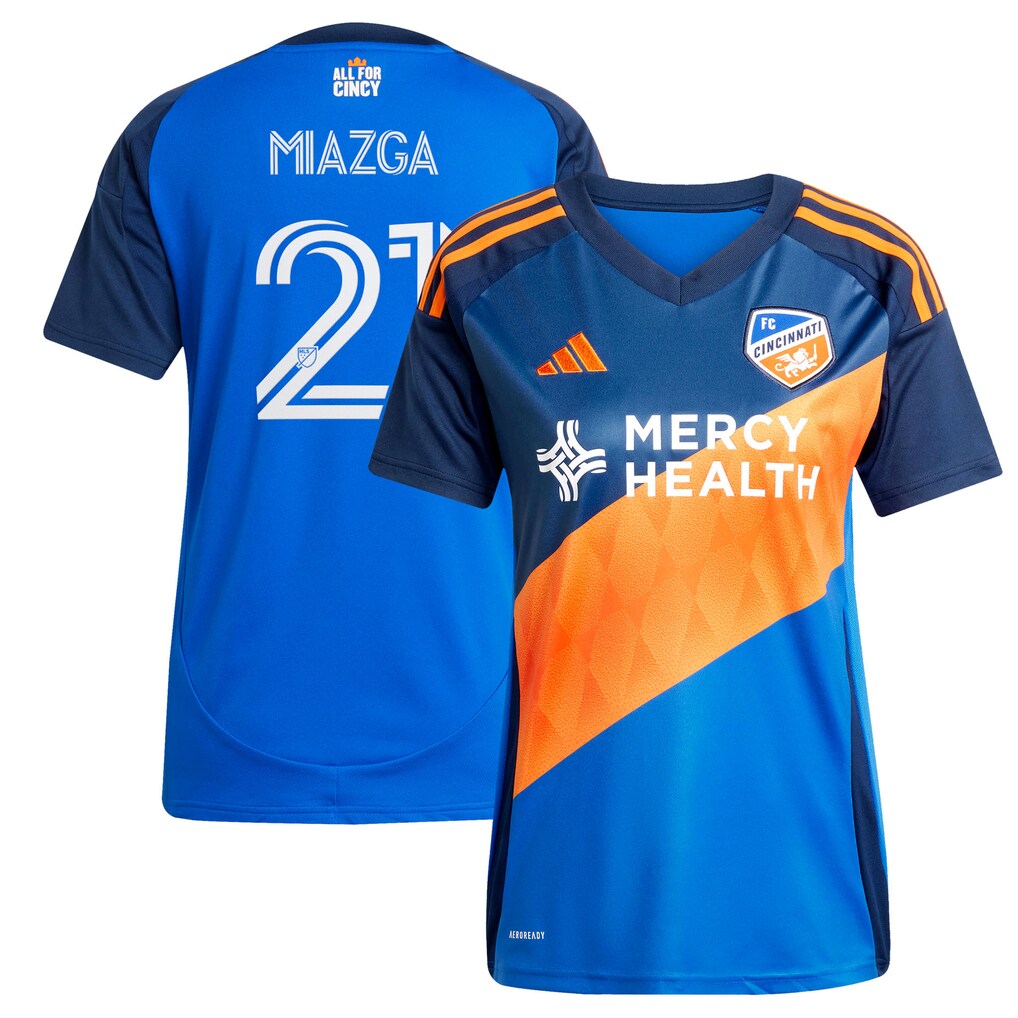Women's FC Cincinnati Matt Miazga adidas Blue 2025 Orange and Blue Legacy Kit Replica Player Jersey - Ujersey