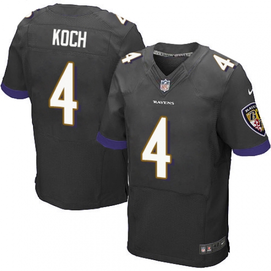 Men's Nike Baltimore Ravens #4 Sam Koch Elite Black Alternate NFL Jersey - Ujersey