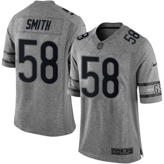 Men's Nike Chicago Bears #58 Roquan Smith Limited Gray Gridiron NFL Jersey - Ujersey