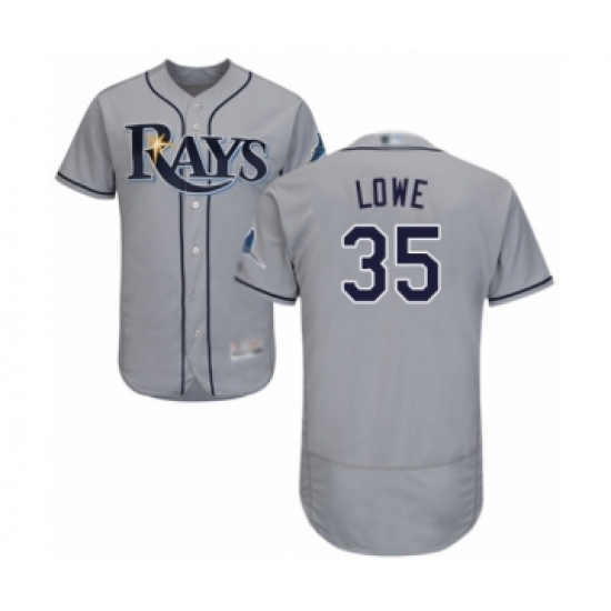 Men's Tampa Bay Rays #35 Nate Lowe Grey Road Flex Base Authentic Collection Baseball Player Jersey - Ujersey