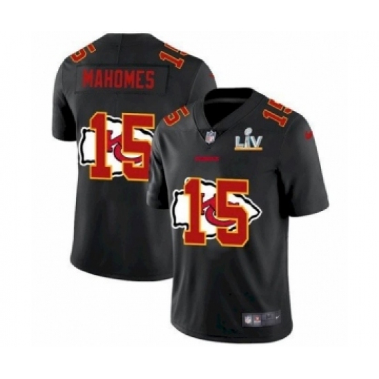 Youth Kansas City Chiefs #15 Patrick Mahomes Black 2021 Shadow Logo Bowl LV Jersey - Ujersey