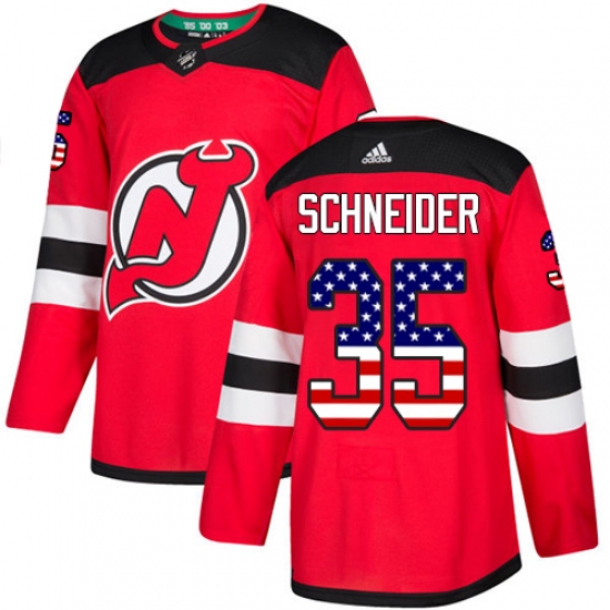 Youth Adidas New Jersey Devils #35 Cory Schneider Authentic Red USA Flag Fashion NHL Jersey - Ujersey