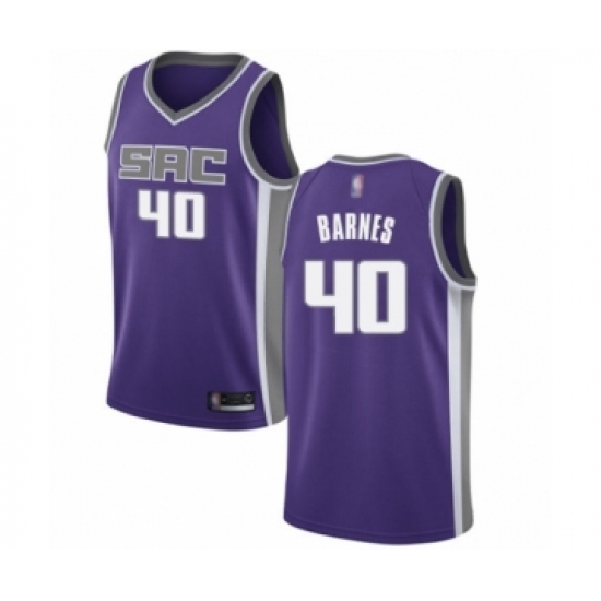 Men's Sacramento Kings #40 Harrison Barnes Authentic Purple Basketball Jersey - Icon Edition - Ujersey