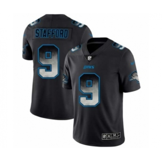 Men Detroit Lions #9 Matthew Stafford Black Smoke Fashion Limited Jersey - Ujersey