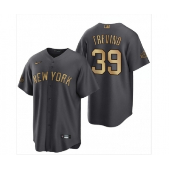 Men's New York Yankees #39 Jose Trevino Charcoal 2022 All-Star Cool Base Stitched Baseball Jersey - Ujersey