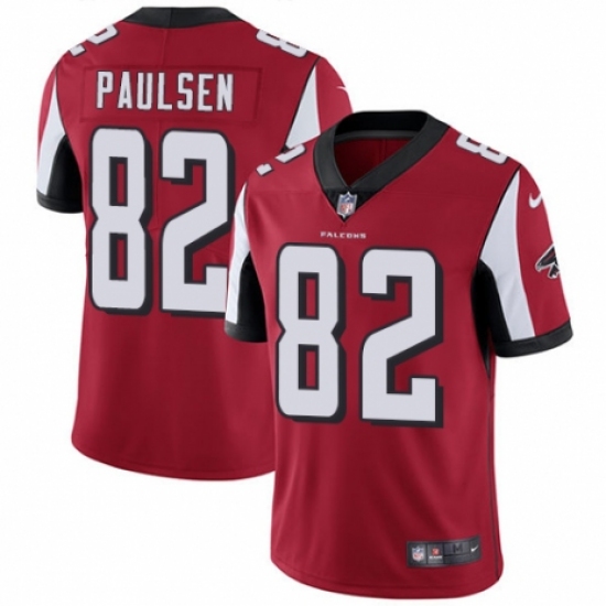 Men's Nike Atlanta Falcons #82 Logan Paulsen Red Team Color Vapor Untouchable Limited Player NFL Jersey - Ujersey