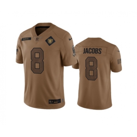 Men's Nike Las Vegas Raiders #8 Josh Jacobs 2023 Brown Salute To Service Limited Football Stitched Jersey - Ujersey