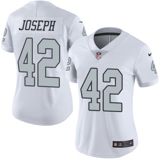 Women's Nike Oakland Raiders #42 Karl Joseph Elite White Rush Vapor Untouchable NFL Jersey