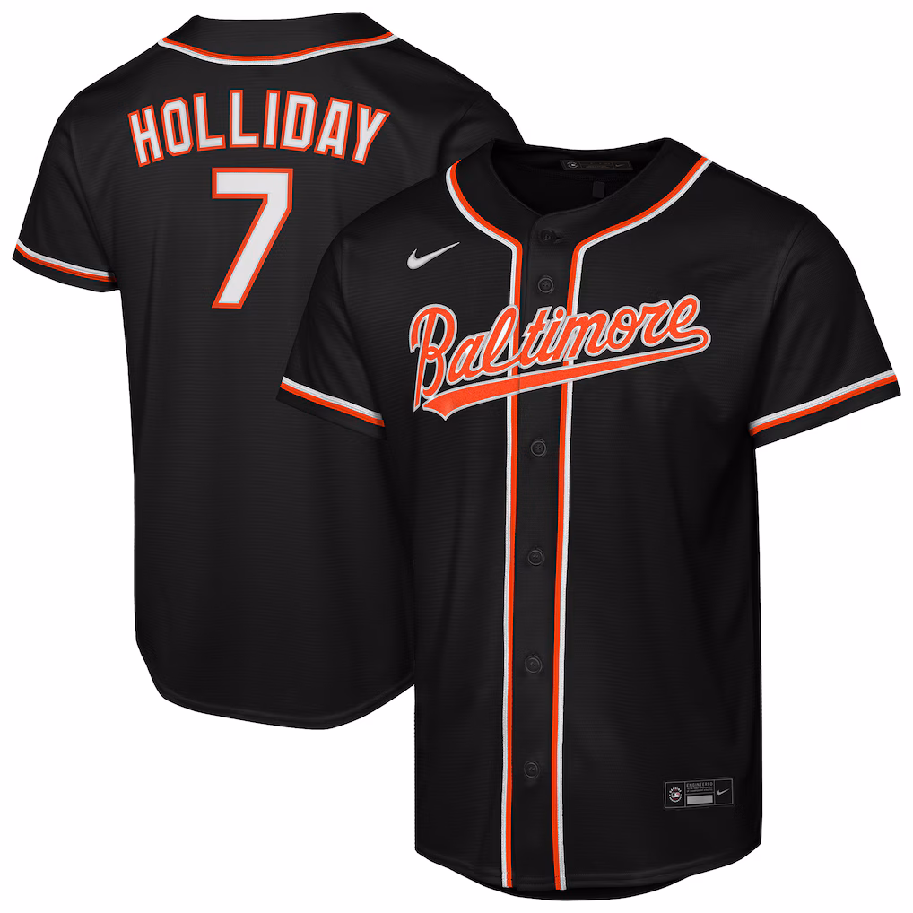 Youth Baltimore Orioles Jackson Holliday Nike Black Fashion Replica Player Jersey - SUjersey01