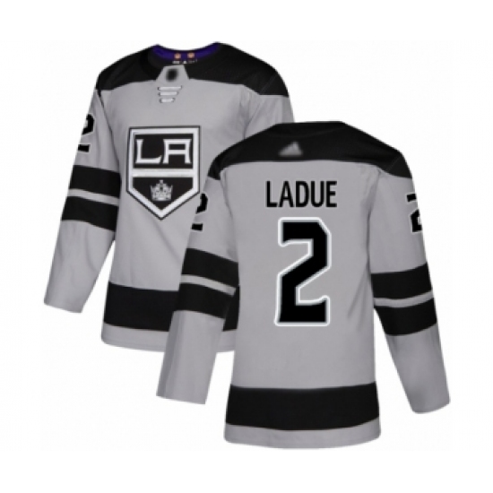Men's Los Angeles Kings #2 Paul LaDue Authentic Gray Alternate Hockey Jersey - Ujersey