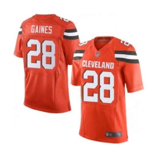 Men's Cleveland Browns #28 Phillip Gaines Elite Orange Alternate Football Jersey - Ujersey