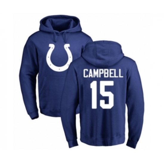 Football Indianapolis Colts #15 Parris Campbell Royal Blue Name & Number Logo Pullover Hoodie - Ujersey NHL
