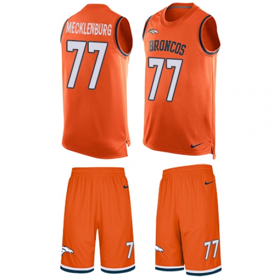 Men's Nike Denver Broncos #77 Karl Mecklenburg Limited Orange Tank Top Suit NFL Jersey - Ujersey