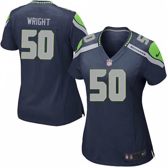 Women's Nike Seattle Seahawks #50 K.J. Wright Game Steel Blue Team Color NFL Jersey - Ujersey