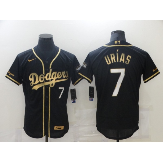 Men's Nike Los Angeles Dodgers #7 Julio Urias Black Gold Authentic Jersey - Ujersey