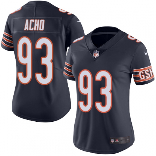 Women's Nike Chicago Bears #93 Sam Acho Navy Blue Team Color Vapor Untouchable Limited Player NFL Jersey - Ujersey
