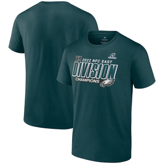 Men's Philadelphia Eagles Fanatics Branded Midnight Green 2022 NFC East Division Champions Divide & Conquer T-Shirt.webp - Ujersey