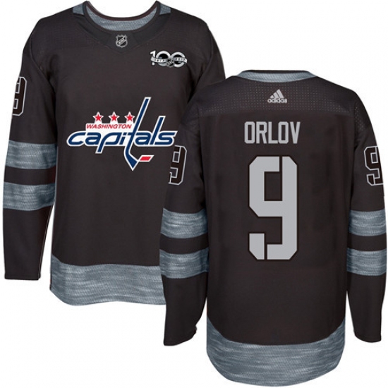 Men's Adidas Washington Capitals #9 Dmitry Orlov Premier Black 1917-2017 100th Anniversary NHL Jersey - Ujersey