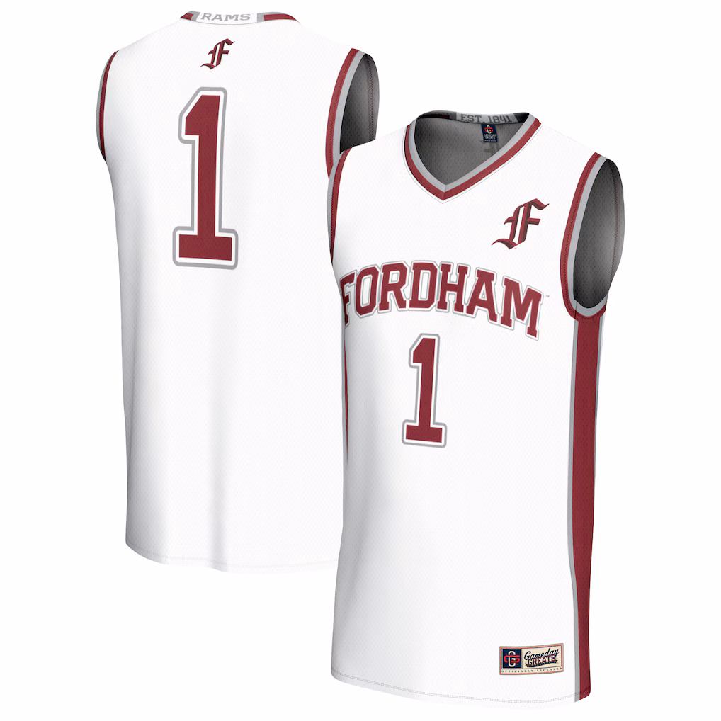 Unisex GameDay Greats #1 White Fordham Rams Lightweight Collegiate Basketball Fashion Jersey
