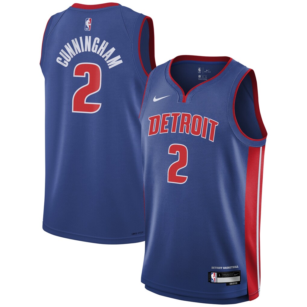 Youth Detroit Pistons Cade Cunningham Nike Blue Swingman Jersey - Icon Edition - Ujersey