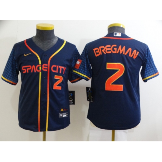Youth Houston Astros #2 Alex Bregman Nike Navy 2022 City Connect Player Jersey - Ujersey
